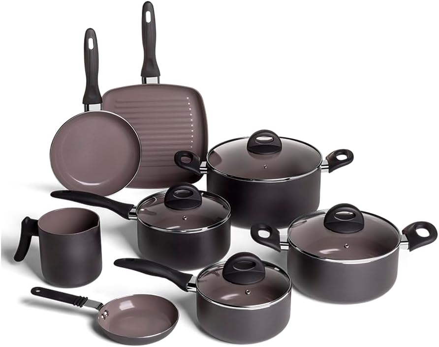 Brinox - Jogo de Panelas 8 Peças Ceramic Life Smart Plus