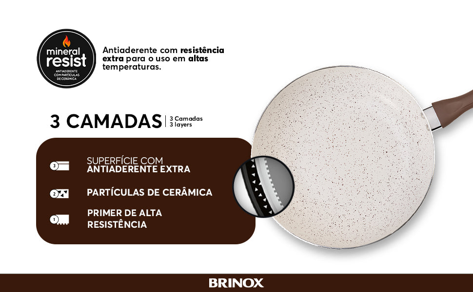 Brinox - Jogo de Panelas 8 Peças Ceramic Life Smart Plus